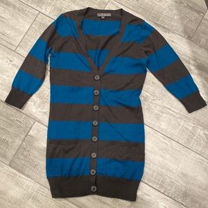 Blue and gray. Button down Cardigan